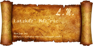 Latzkó Móric névjegykártya